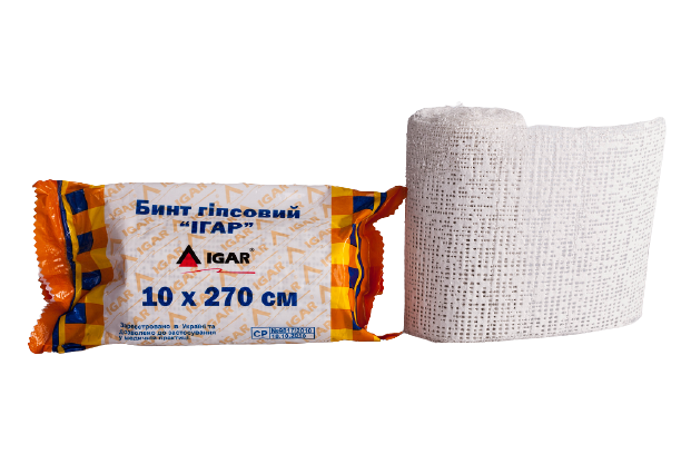 Бинт гіпсовий торгової марки IGAR, 10 × 270 см